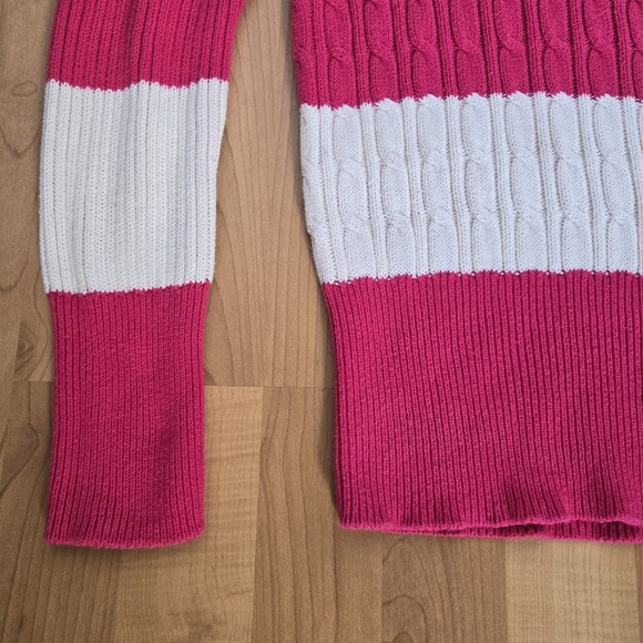 Faded Glory Y2K Striped Cable Knit Sweater Women's M Vtg Mean Girls Preppy - Picture 4 of 10
